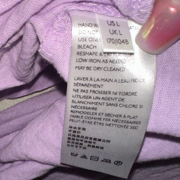 NWT free people purple linen blend asymmetrical hem blouse L boho contemporary - Picture 13 of 15